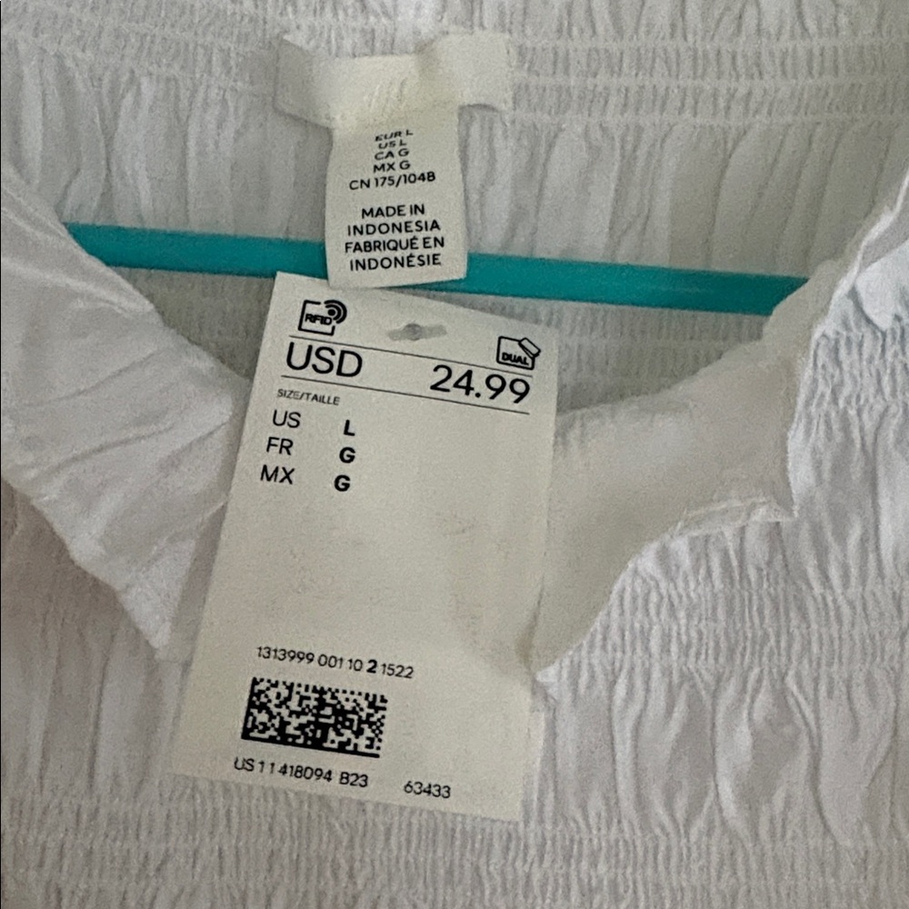 H&M white top. size large - Picture 2 of 2